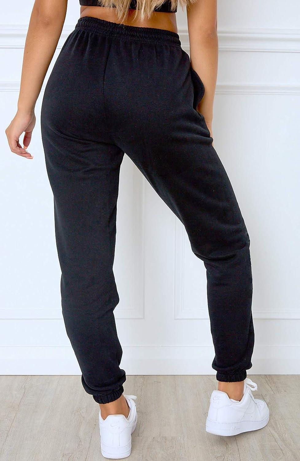 Womens Comfy Joggers Sweatpants Drawstring Cinched Bottom Elastic Waist  Ankle Length Sports Wear Running Pants 