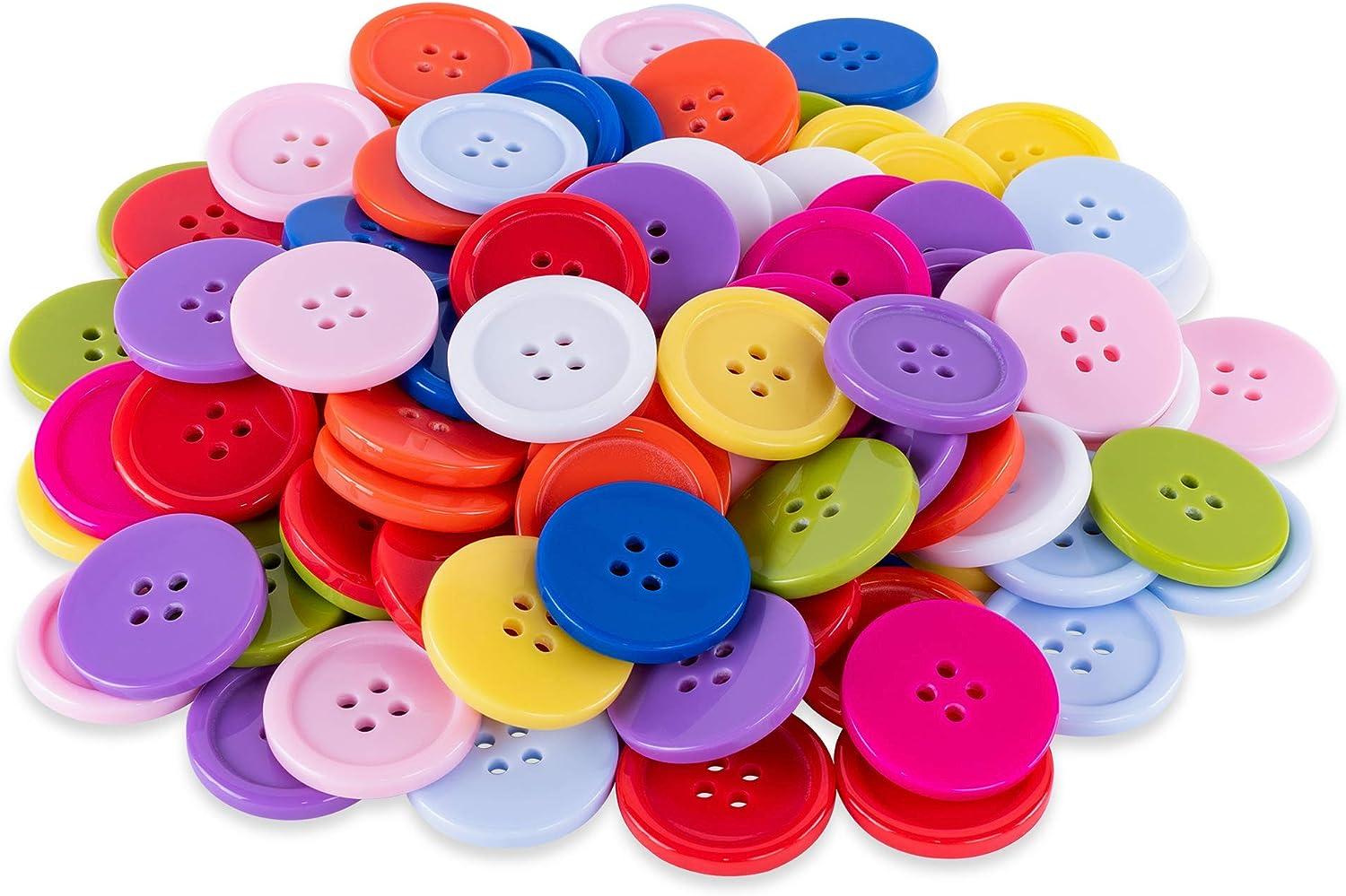 100 Pack 1 Inch Buttons Flatback Sewing Colored for Arts & Crafts, Fashion  Clothing, DIY Projects (Hot Pink)