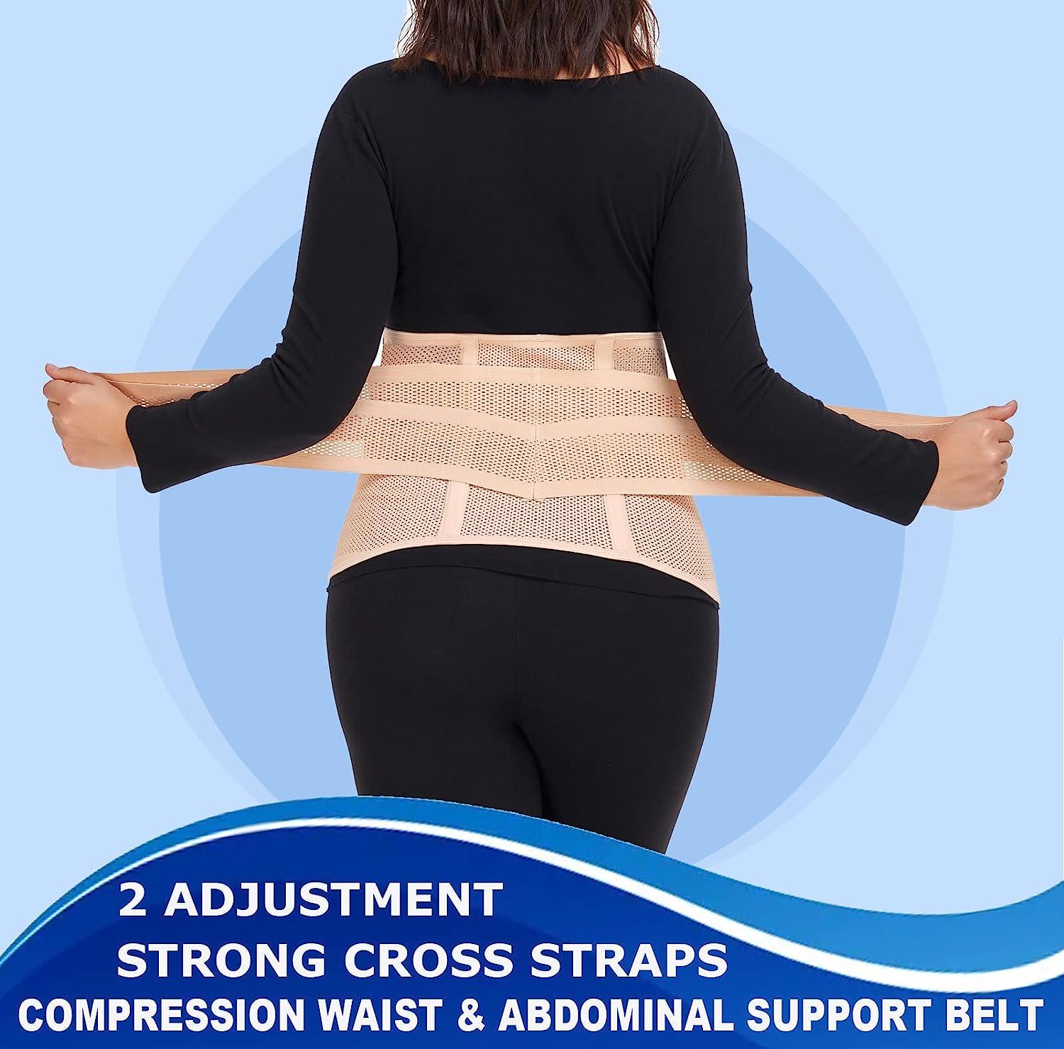 Abdominal Binder Post Surgery for Men and Women, Postpartum Belly Band,  Hernia Belt Stomach Compression Wrap for Hernia Surgery, C-Section, Natural