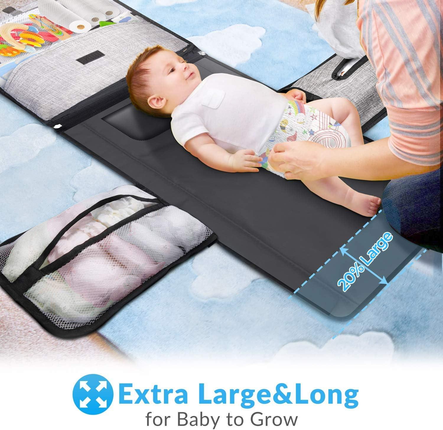 Portable Diaper Changing Pad with Built-in Head Cushion Infant Diaper Bag  Multi-function Baby cambiador