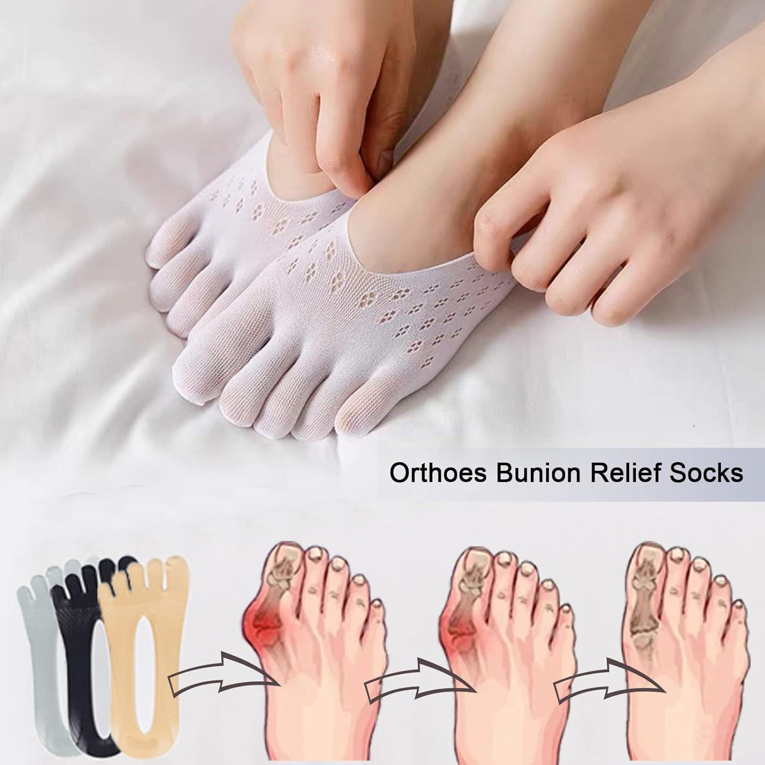 Orthoes Bunion Relief Socks Toe Separator Socks Sock Align Toe Socks for Bunion  Bunion Corrector for Women No Show Toe Socks 5 pair