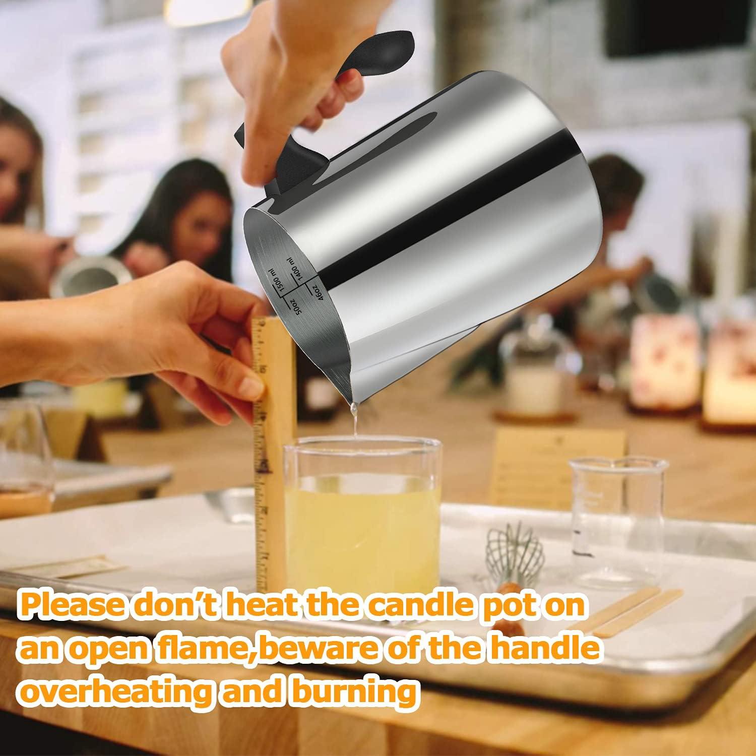  Candle Making Pouring Pot, 1500 ML/50 OZ Candle Pouring Pitcher,  304 Stainless Steel Candle Making Pitcher with Heat-Resistant Handle and  Dripless Pouring Spout Design