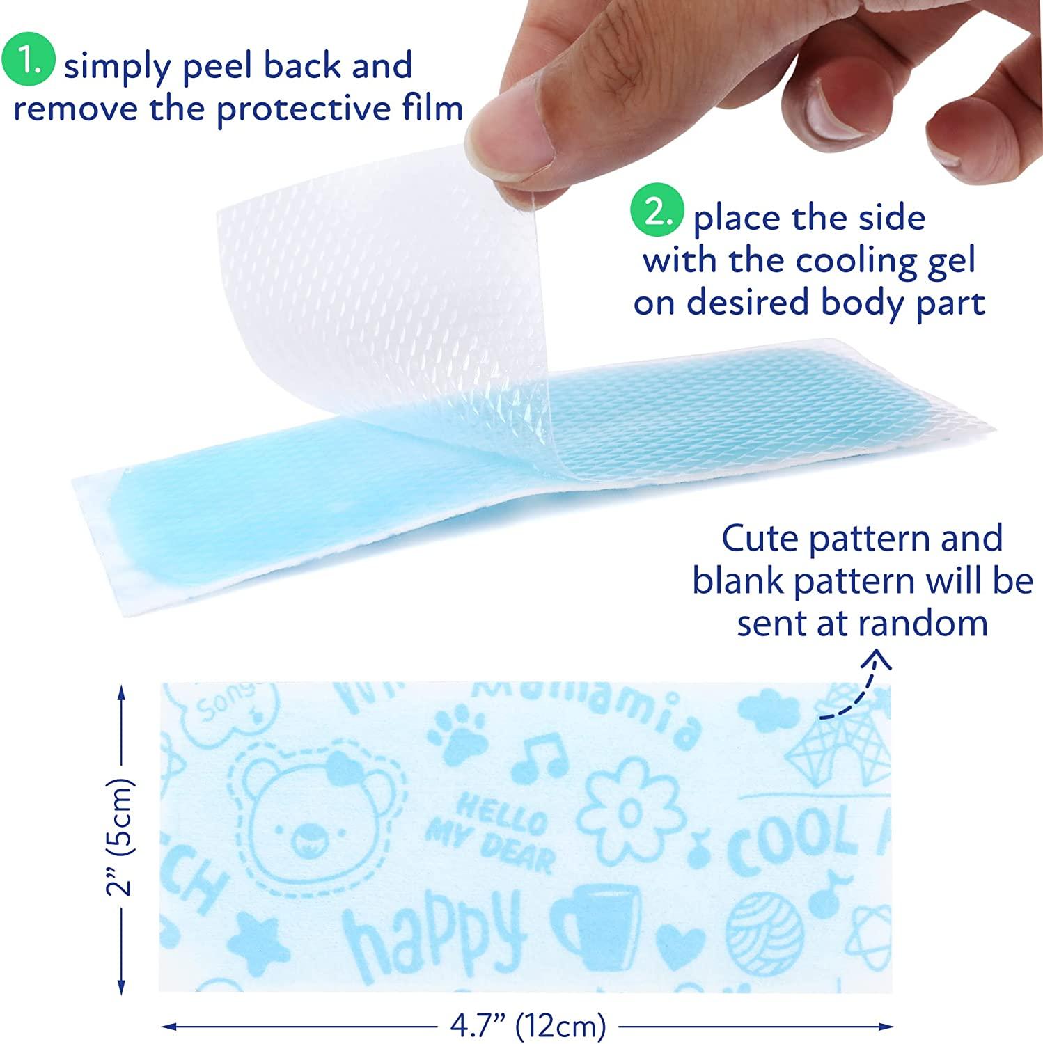 LotFancy Fever Patch for Kids, 22 Sheets, Fever Reducer, Baby Cooling Pads,  Gel Cool Patch for Fever, Headache Relief, 4.7 x2 Inch