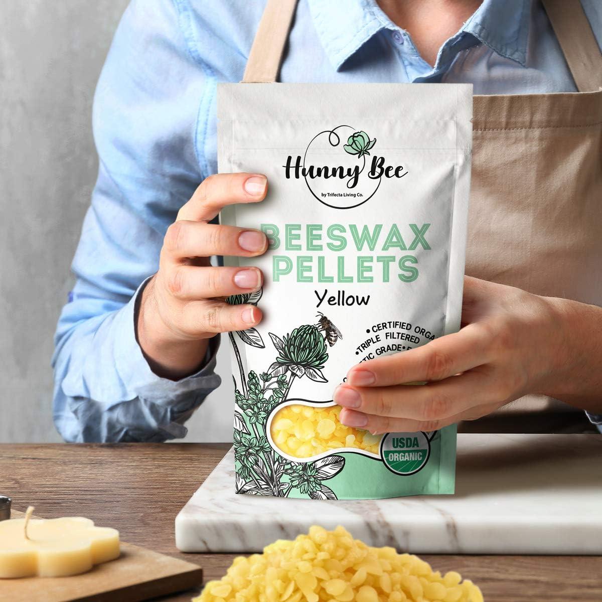 Organic Beeswax Pellets 1LB, USDA Certified Pure for Candle and Lotion  Making, Food Grade Beeswax for Candle Making, 1 lb Beeswax Pastilles Organic,  Bees Wax 1 lb Melts for Lotion
