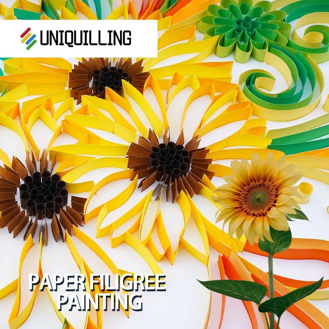 Uniquilling Quilling Paper Quilling Kit for Adults Beginner, 16 * 20-inch  Sunflower, Exquisite DIY Paper Filigree Painting Kits Quilling Tools, Home