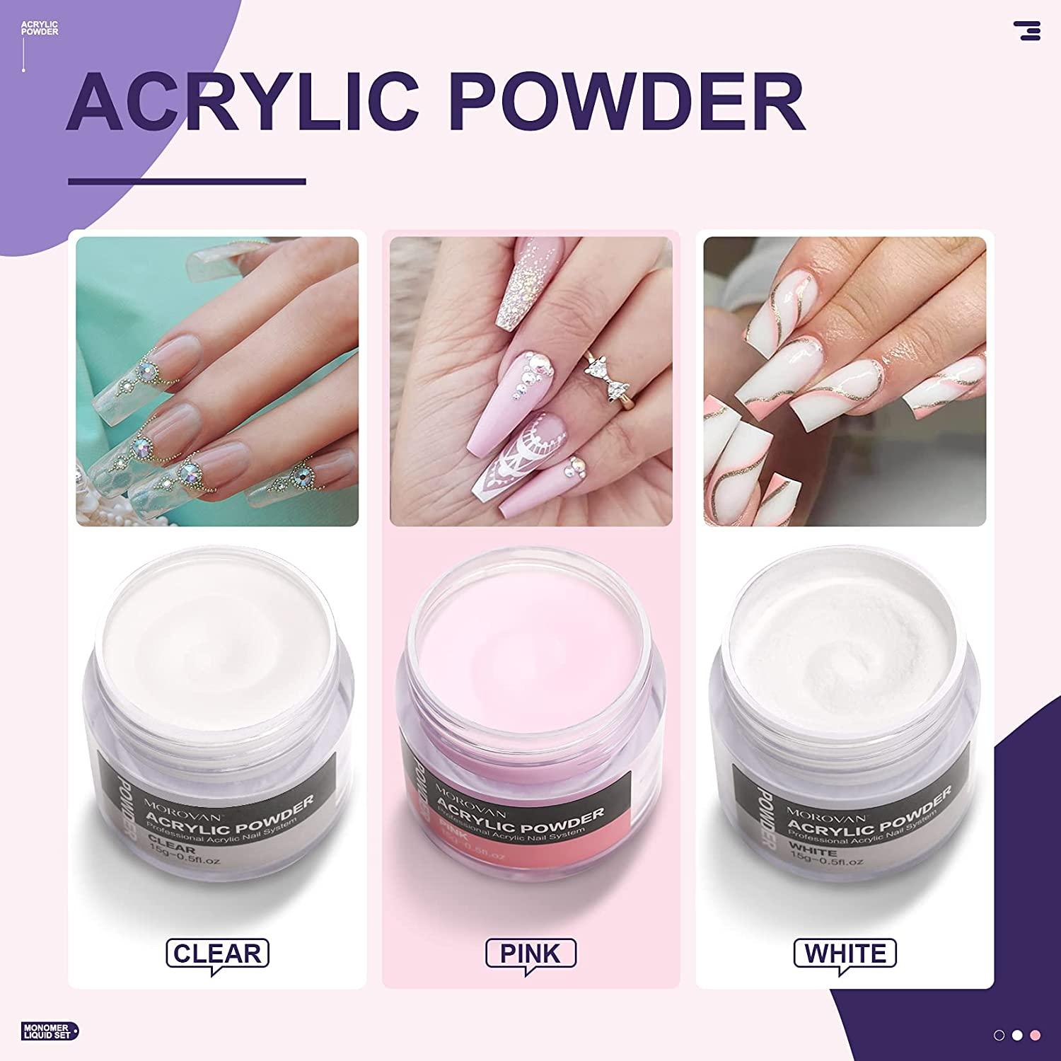 Acrylic Nail Kit With Drill, Acrylic Powder and Liquid Set With Nail Drill,  With 4PCS Clear, Nude, Pink, White Nail Powder and 3.4OZ Monomer,  Professional Acrylic for Nail Extension, Art Nails Beginner