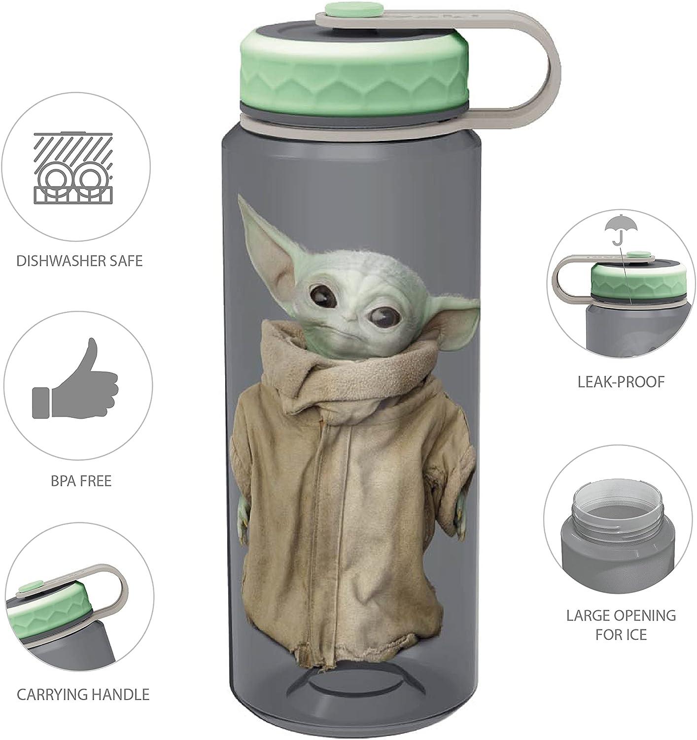 Star Wars The Mandalorian Grogu Flip-Top Water Bottle