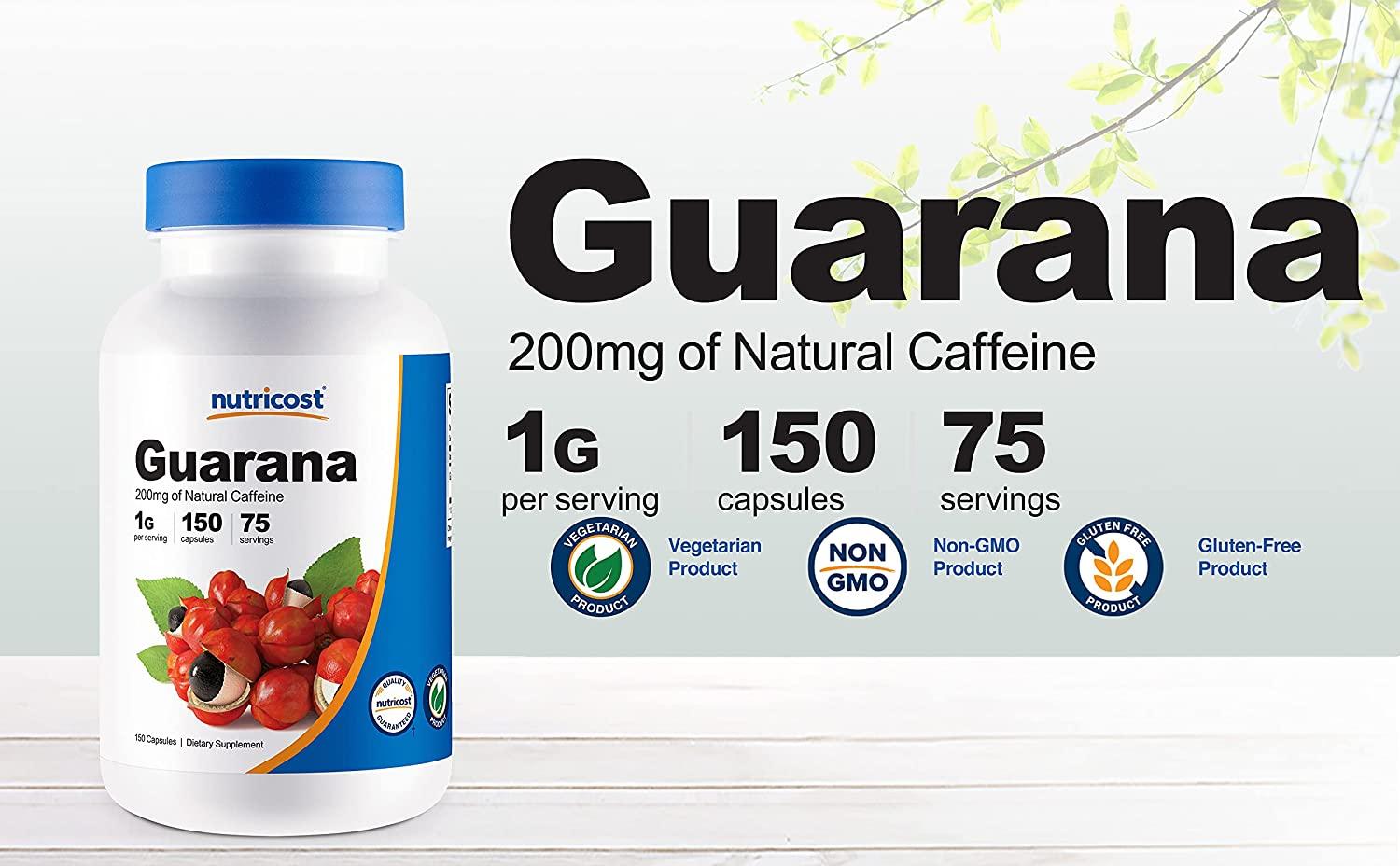  Beelife Brazilian Guarana Capsules - Natural Caffeine  Supplements from Brazil - Energy & Mental Focus, Muscle Strength Support -  Zero Gluten, No Sugar Pre Workout for Men & Women - 250mg