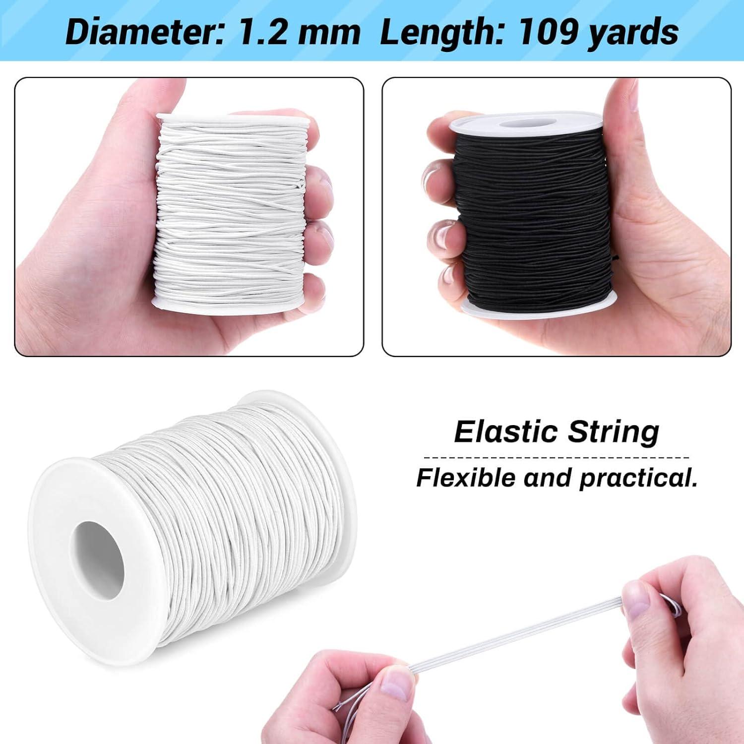 109 Yards White 1/2 Inch Elastic Band for Sewing Clothes, Stretch