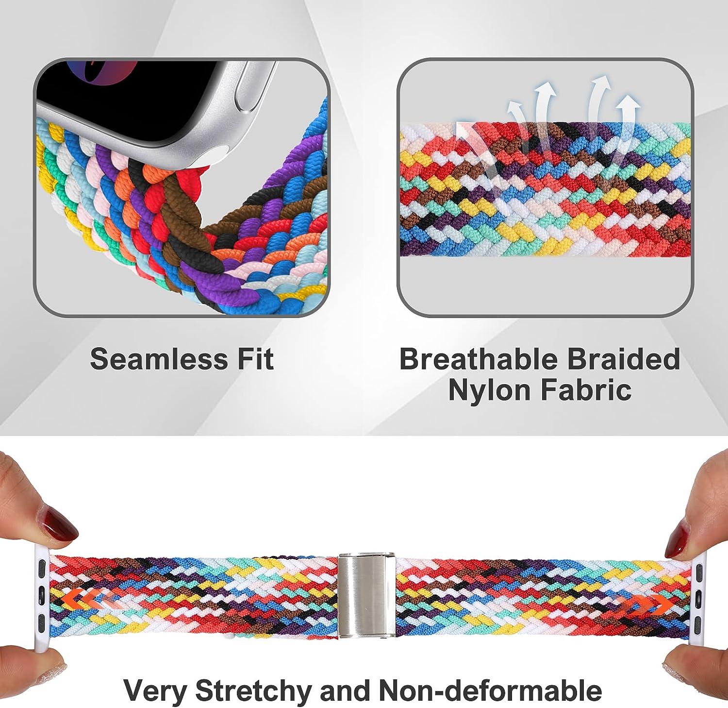 Braided Solo Loop Strap for Apple Watch Band 44mm 40mm 45mm 41mm