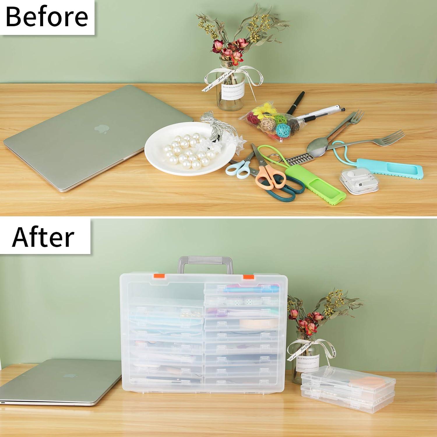 Photo Storage Box, Extra Large Photo Case with 18 Inner Photo Keeper, 4 x  6 Clear