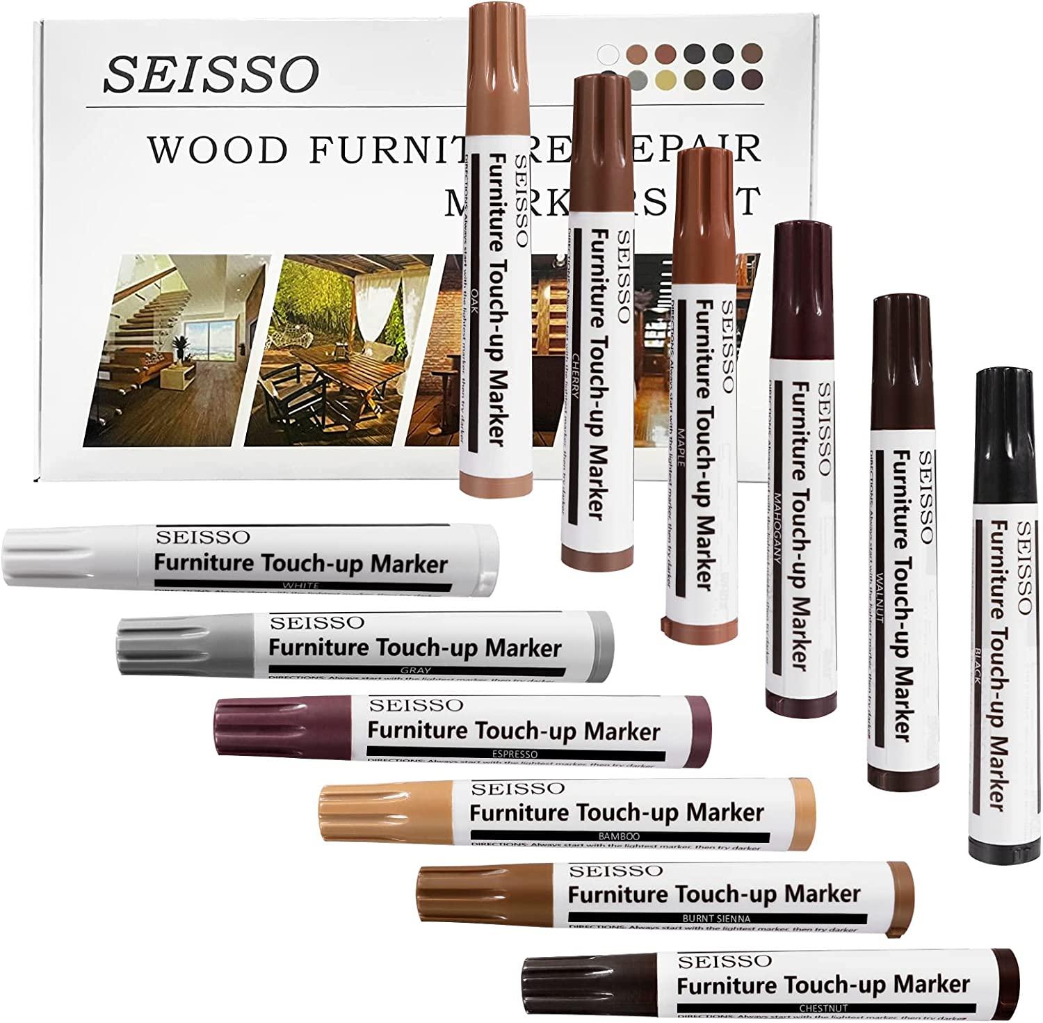 SEISSO Furniture Markers Touch Up, Wood Markers for Scratches, 12 Colors  Wood Repair Kit Restore Cracks, Discoloration, Scuffs for Wood Floors,  Table, Cabinet, Desks, Carpenters, Bedposts - Yahoo Shopping