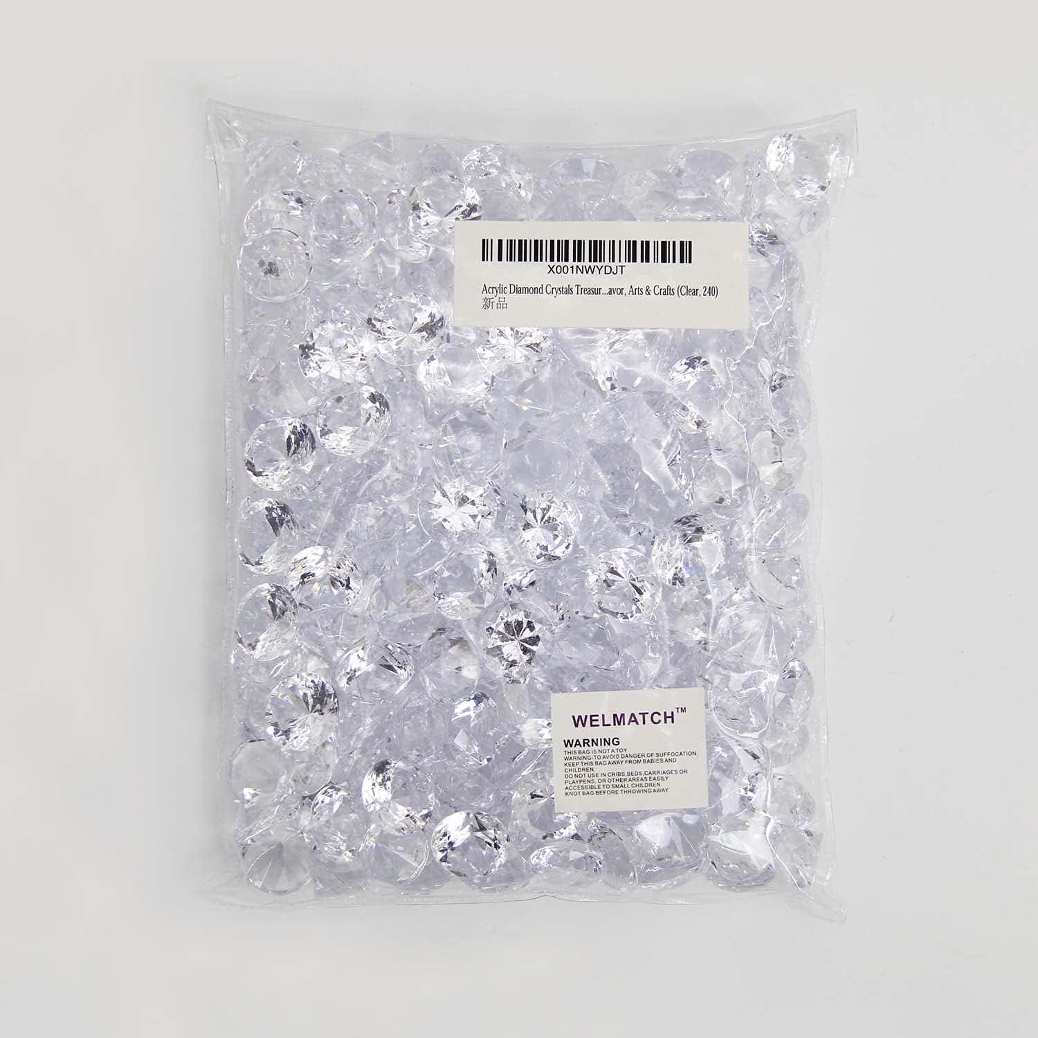 Acrylic Clear 1 Diamond Vase Fillers Plastic Diamonds for Arts & Crafts  and Gems Table Scatter