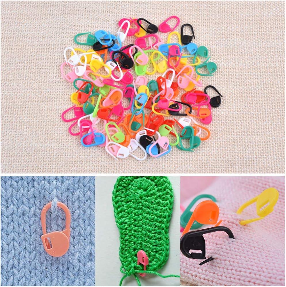 120 Pieces Knitting Crochet Stitch Markers, Colorful Knitting Markers Crochet  Clips with 9 Pieces Big Eye Sewing Needles (2inch×3/2.3inch×3/2.7inch×3)