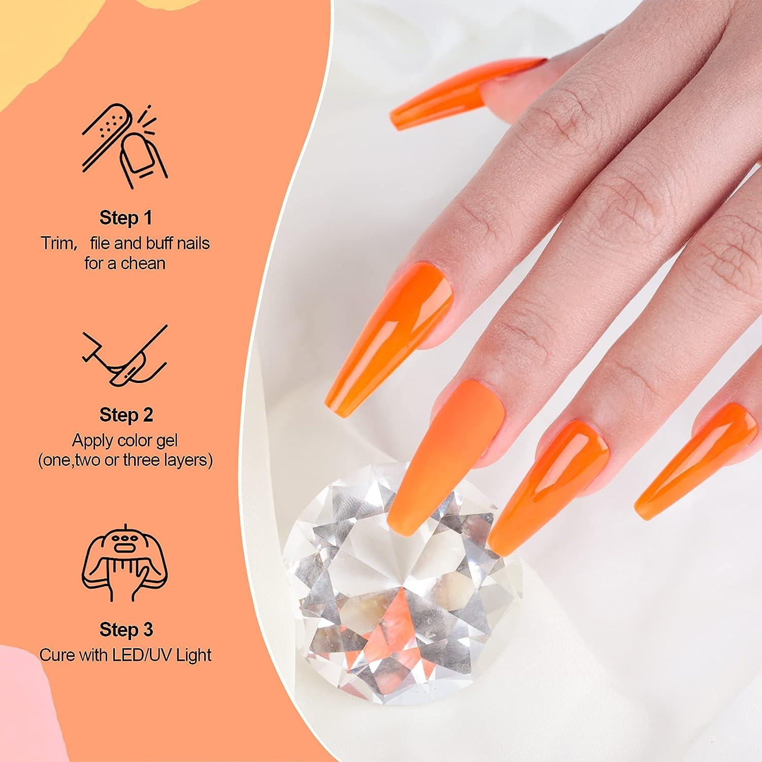 Acrylics Orange Nail Tips for sale