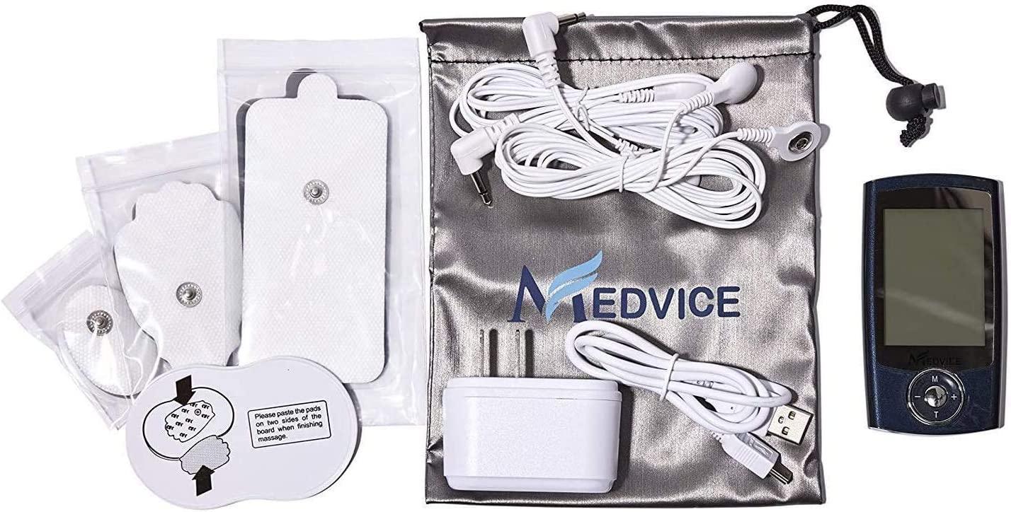Rechargeable TENS Unit Muscle Stimulator with Travel Case, 3rd Gen 16 Modes TENS  Unit Machine with 8 pcs Premium Electrode Pads for Pain Relief -  Independent A/B Channel