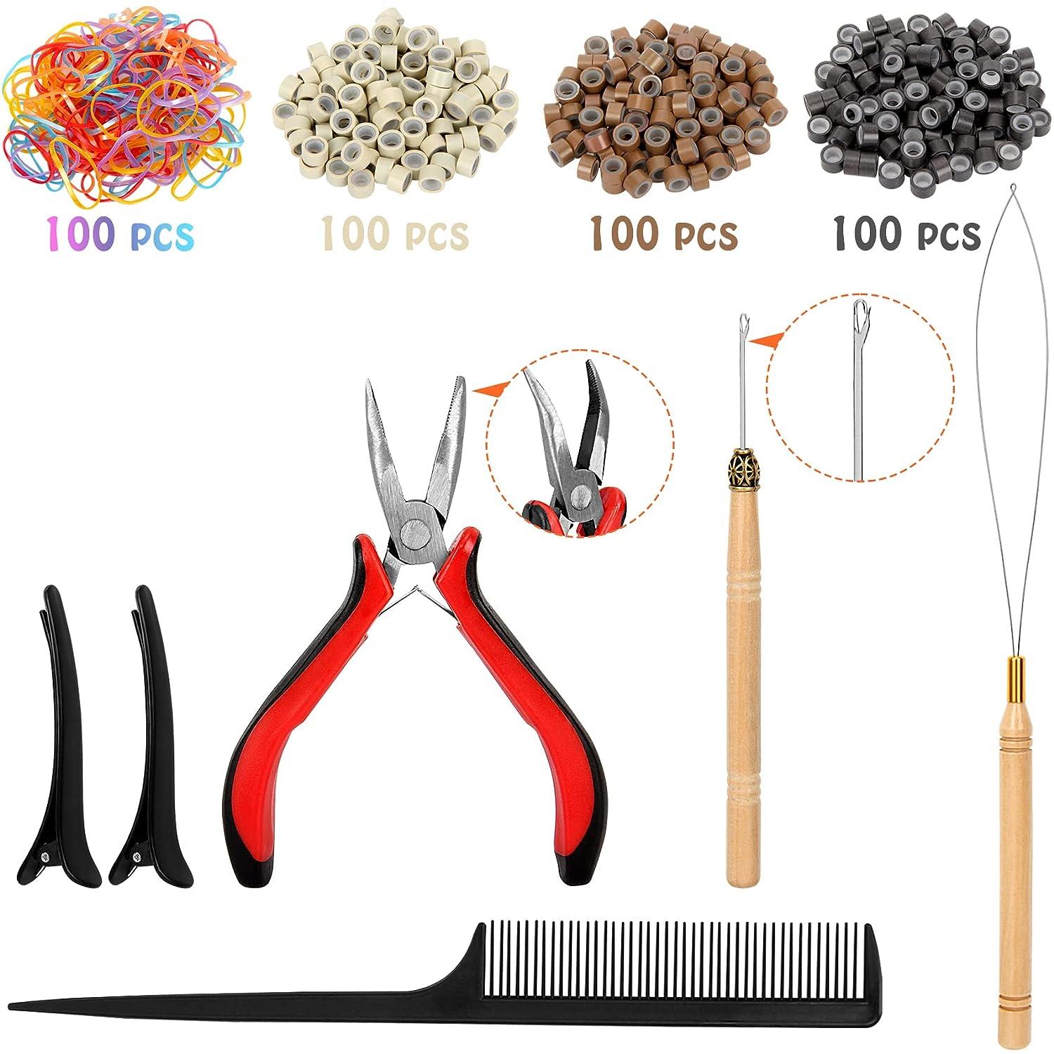 12 Color 48Inch Hair Tinsel Kit, 3200 Stands Halloween Christmas Glitter Sparkle Hair Extensions, Human Hair Extensions with Pliers Clips Hooks