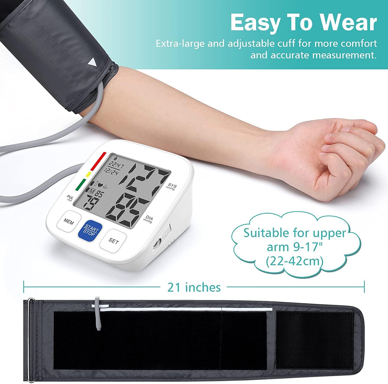 Upper Arm Blood Pressure Monitor with Extra Large Cuff 22-42cm, sphygmomanometer