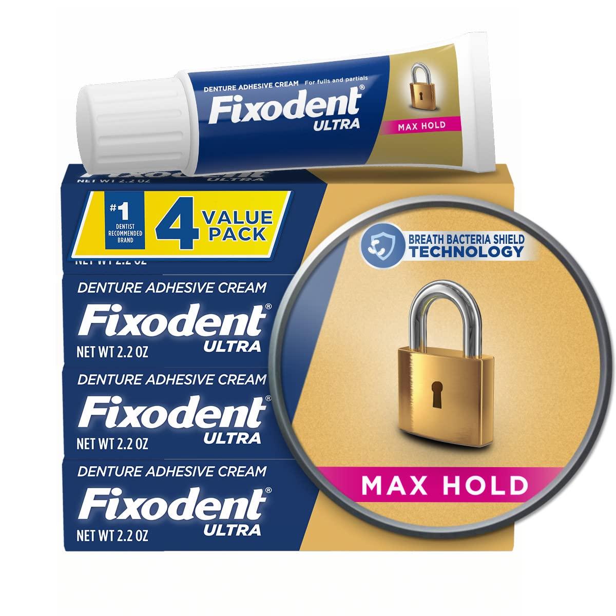 Fixodent Ultra Max Hold Food Seal Secure Denture Adhesive, 1.8 oz - Metro  Market