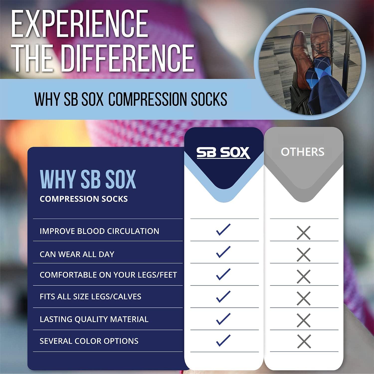 SB SOX Compression Socks (20-30mmHg) for Men & Women - Best
