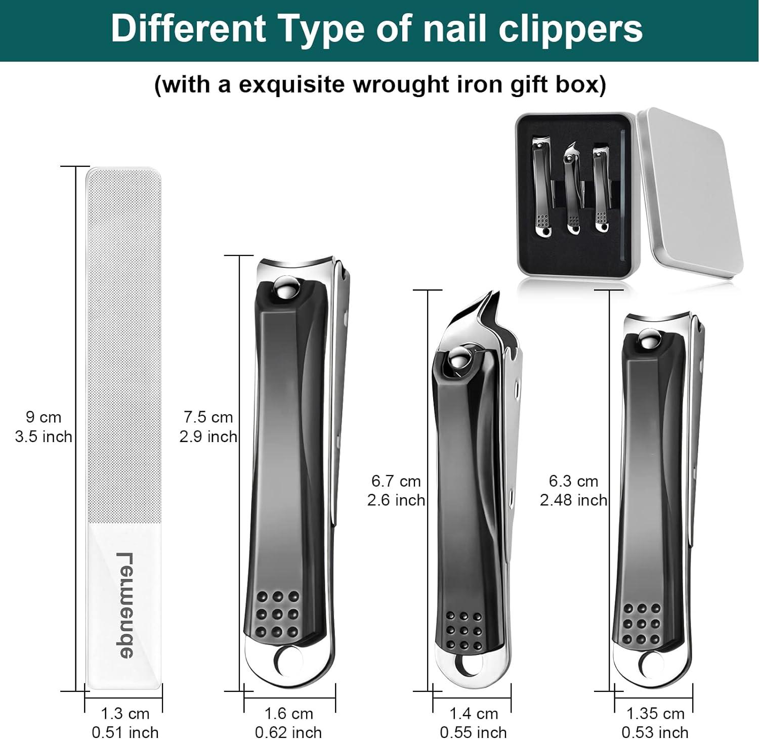 Professional Nail Clippers Set for Men Nail Clippers Set with Catcher  Lermende Stainless Steel Maincure Set for Men Pedicure Kit Manicure Tools  for Men/Women with Travel Case