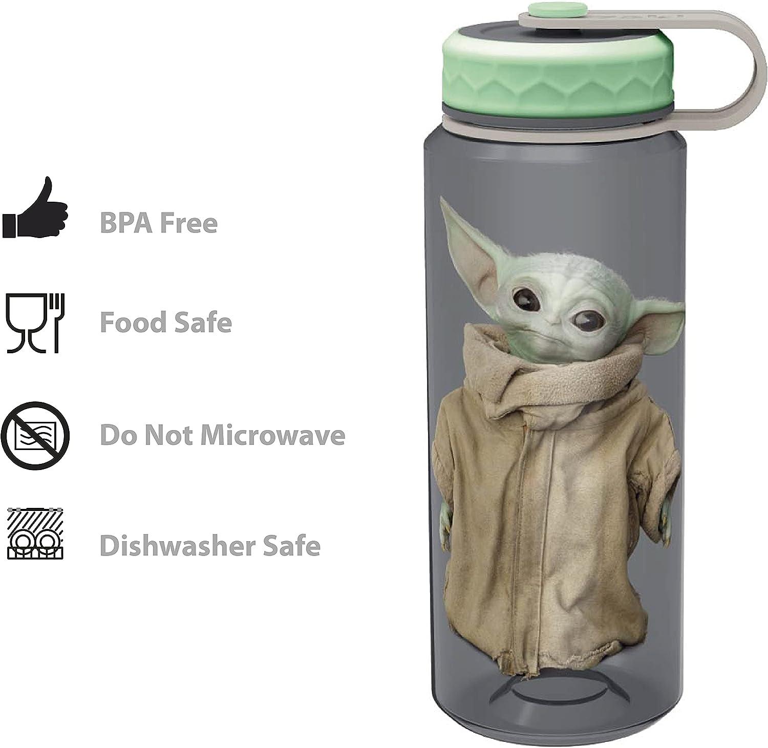 Disney Star Wars 9 Reusable Plastic Straw Set with Baby Yoda Cleaning Brush  - Pack of 9 with 2 Straw Designs - Suitable for a variety of cups and