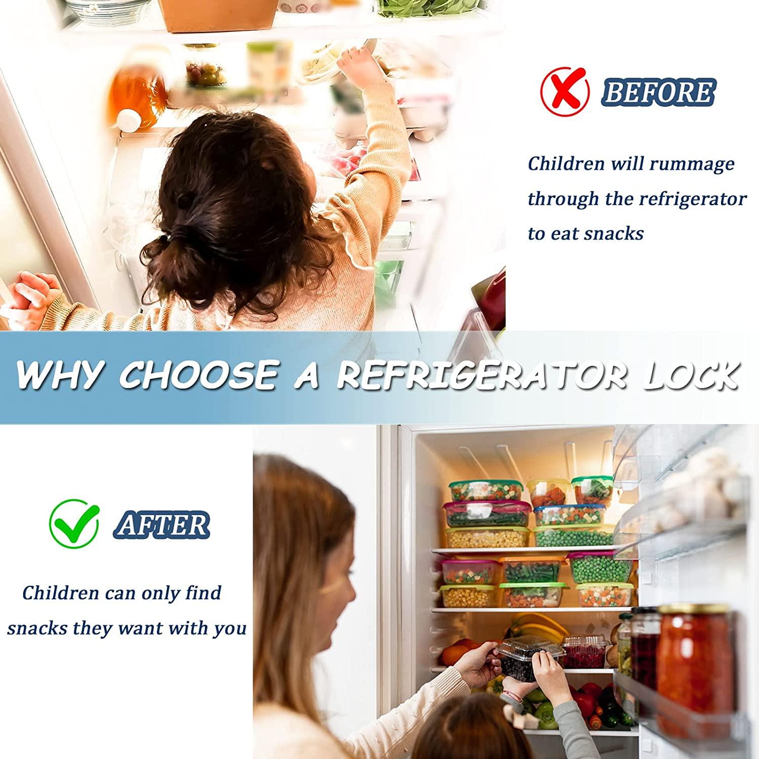 2 Pcs Fridge Safety Lock Child Safety Cabinet Locks Baby Adhesive Locks  Freezer Lock Lock For Kitchen Cabinets, Drawers, Fridge