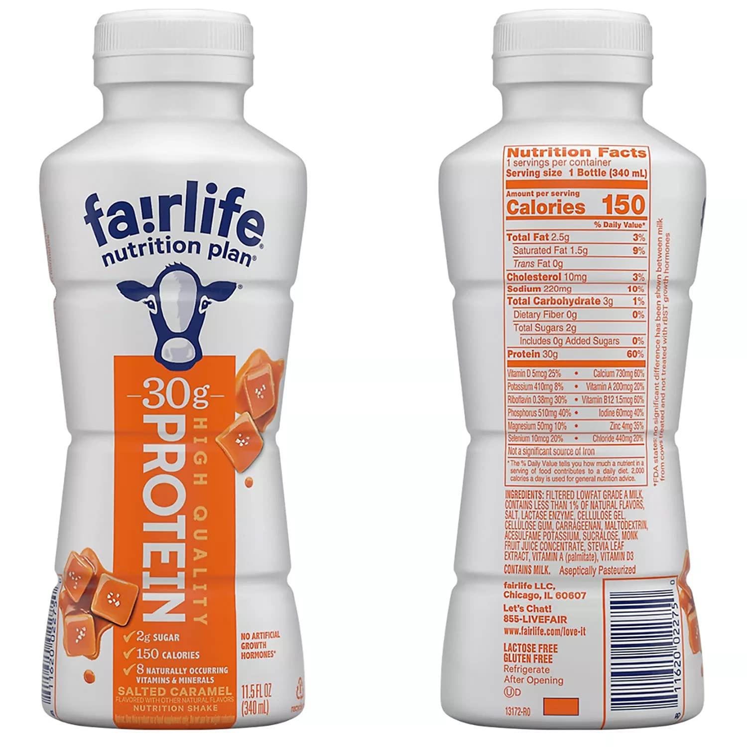 Fairlife Fair Life Nutrition Plan High Protein SALTED CRAMEL Shake, 12