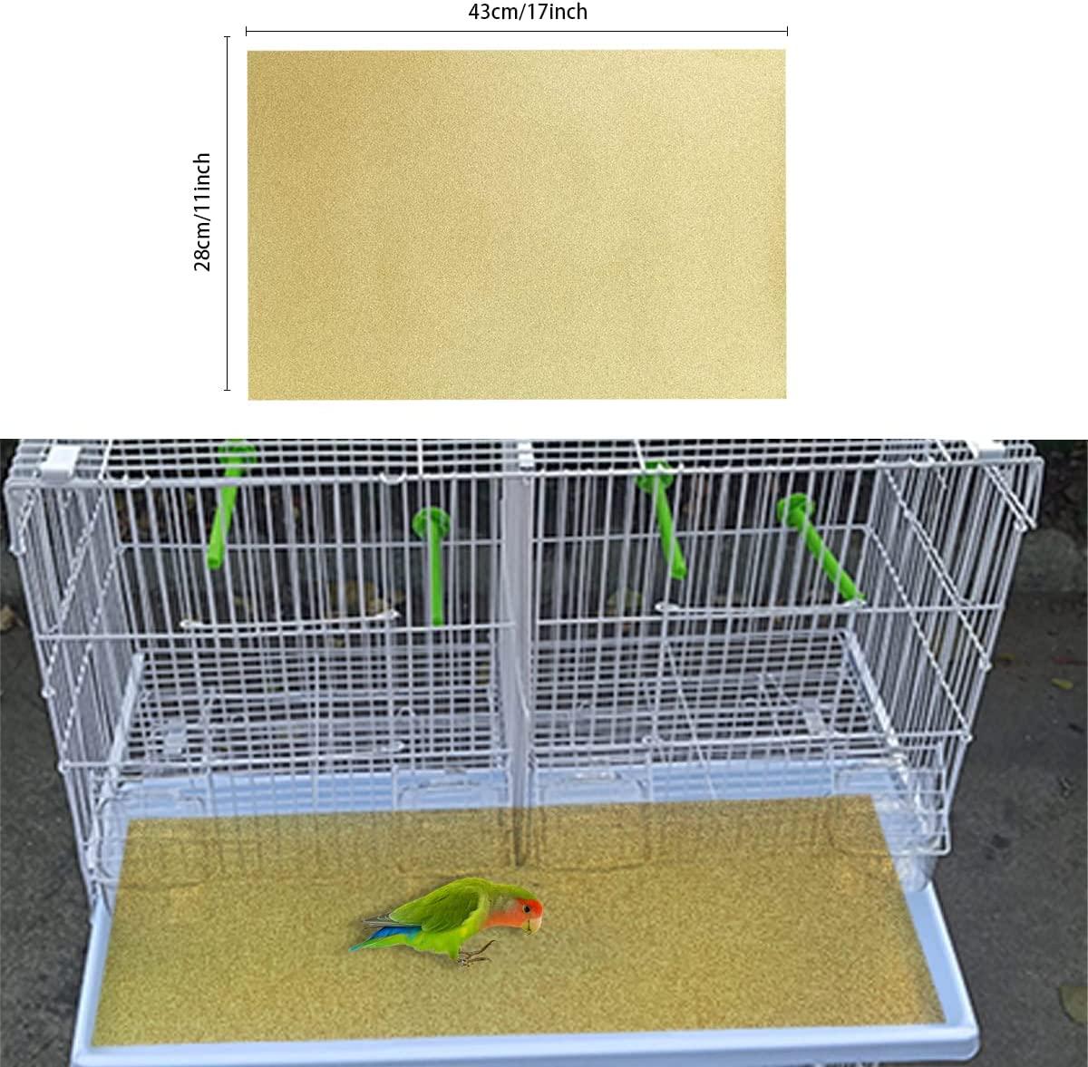 25PCS Gravel Paper for Bird Cage,11 x17 Bird cage Liner Gravel Paper  Special for Bird Cage in sea Sand-Great for Hard-Billed Birds Safe& Clean 