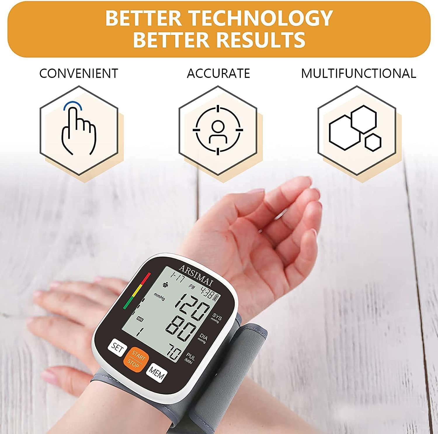 AlphagoMed Wrist Blood Pressure Monitor/NEW/Large LCD Screen
