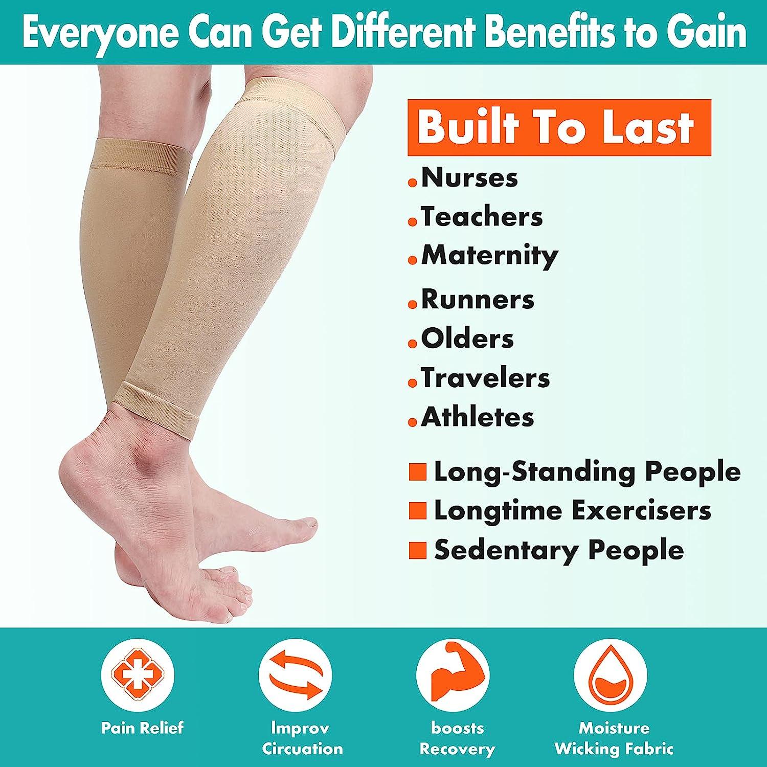 1Pair Sports Compression Calf Sleeves Elastic Leg Sock Runners Shin Splint  Varicose Vein Calf Pain Relief Calf Guards Running
