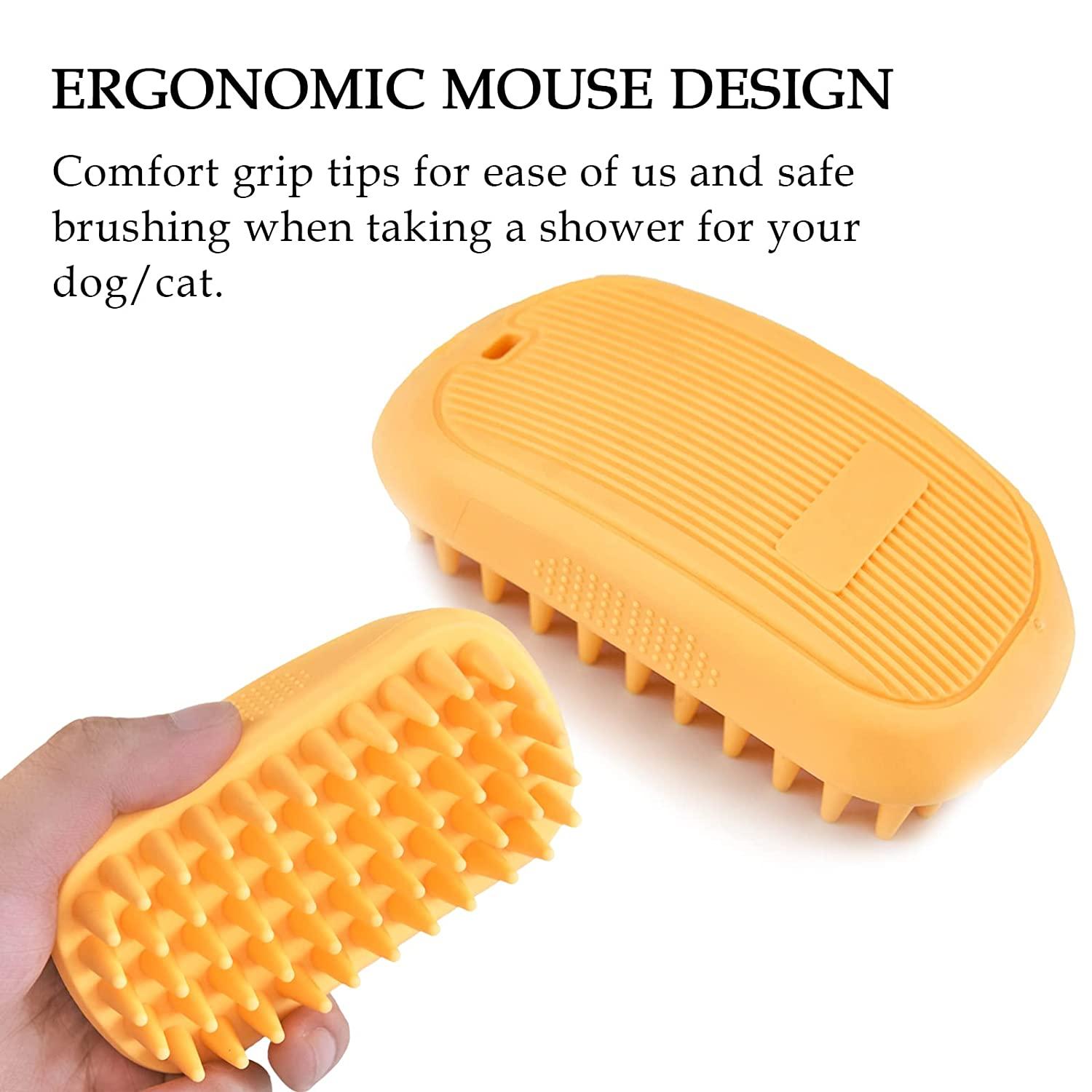 Dog Cat Bath Brush Comb Silicone Rubber Dog Grooming Brush
