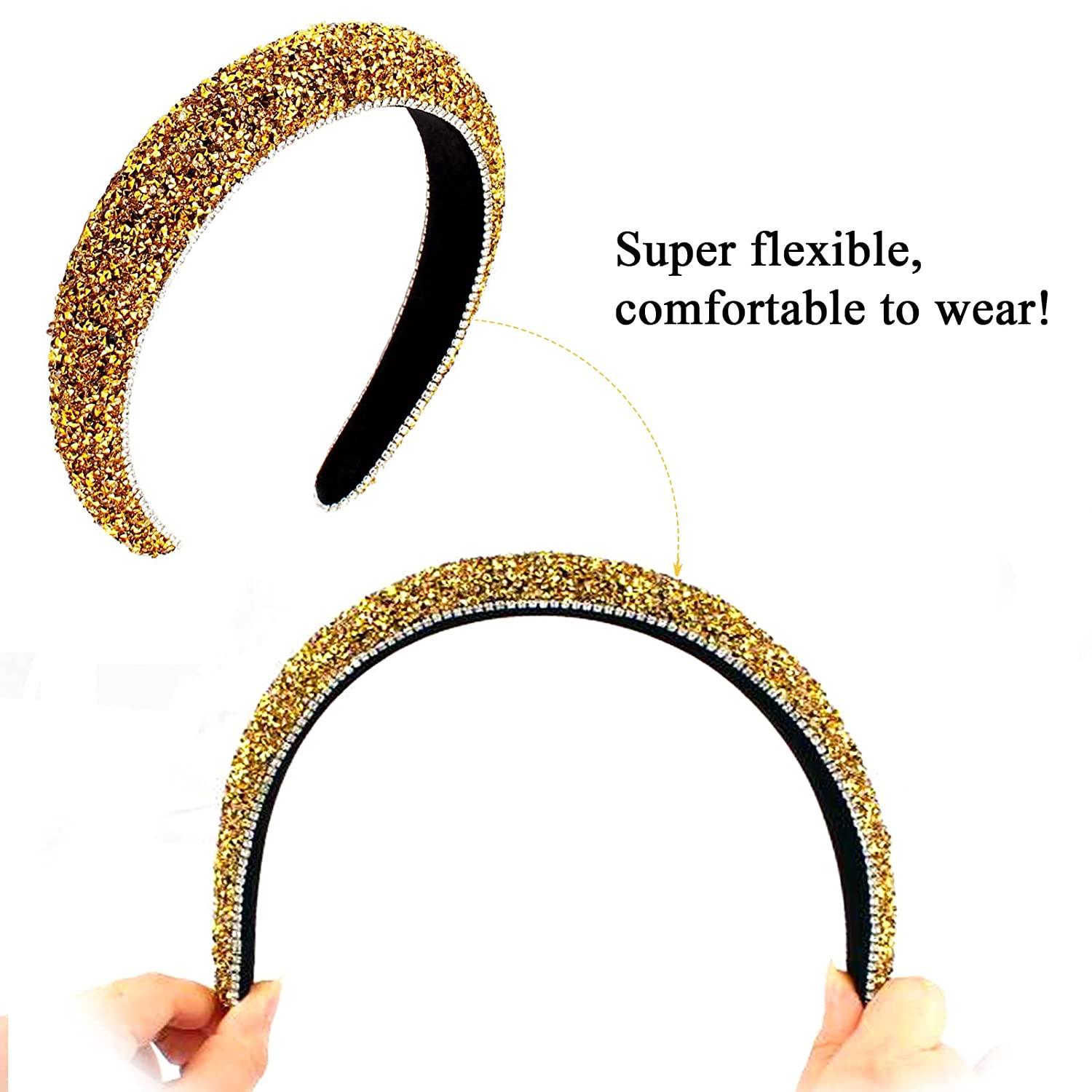 Wecoe Gold Headband Diamond Headband Glitter Headband For Women