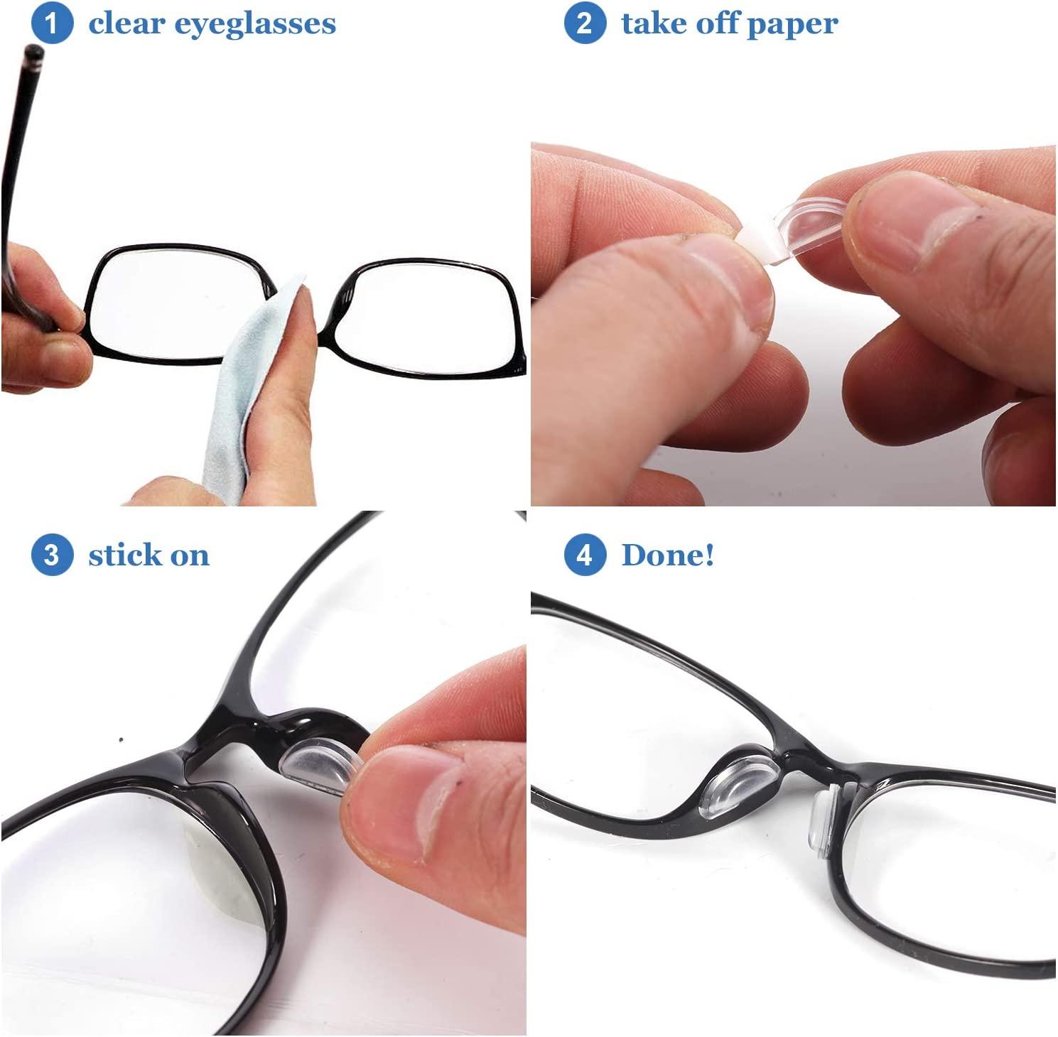 12 Pieces U Shaped Eyeglasses Nose Pads Bridge Plastic Eye Glasses Nose  Support Pads Anti Slip Nose Pieces for Eyeglasses Soft Plug-in Air Chamber Glasses  Nose Guard Eyewear Accessories (6 Styles)