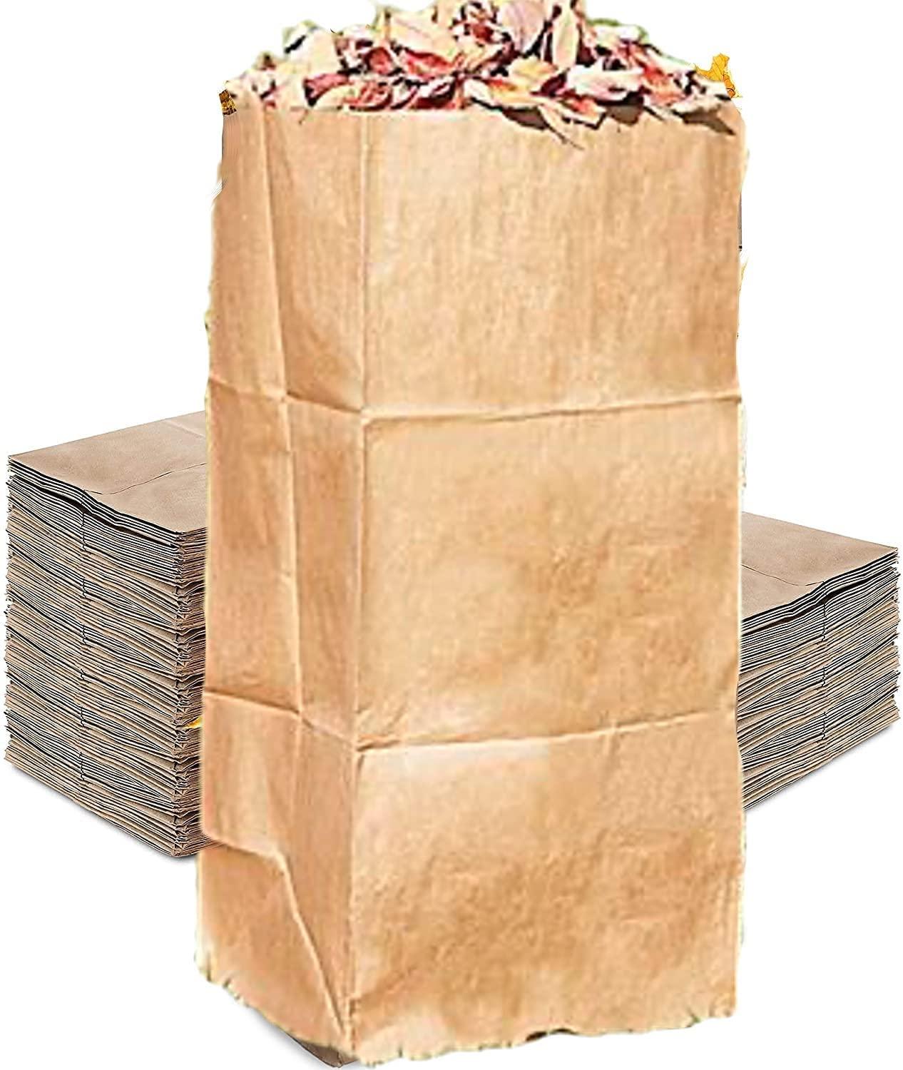 Rocky Mountain Goods Yard Waste Bags - Large 30 Gallon Brown Paper Leaf Bags  for Yard / Garden - Environmental Friendly Lawn Bags - Tear Resistant  Refuse Yard Bags - Heavy Duty 2 Ply Self Standing (5)