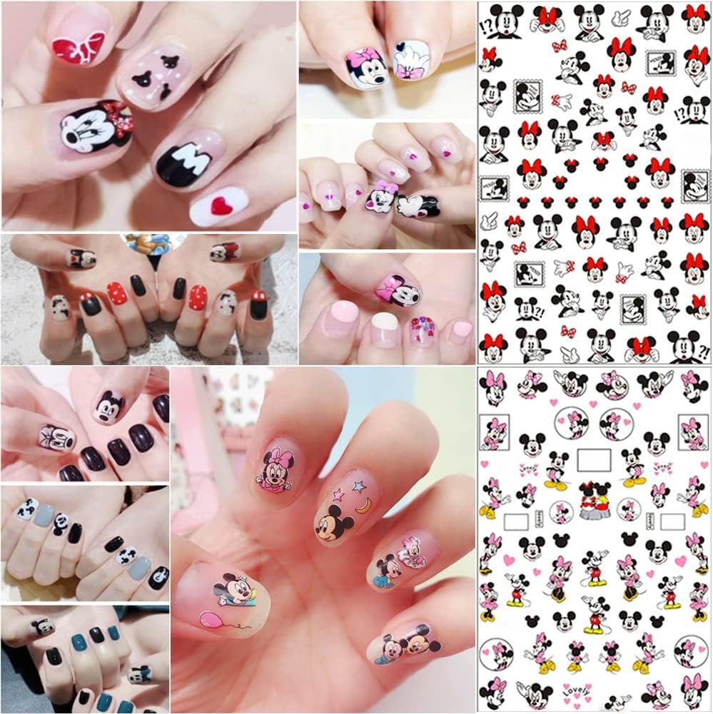 3D Mickey Mouse Nail Art Stickers Decals Nail Art Supplies Cute Cartoon  Designer Nail Stickers Nail Art Adhesive Decals Accessories DIY Nail Design  for Women Kids Girls Manicure Decoration 6 Sheets 