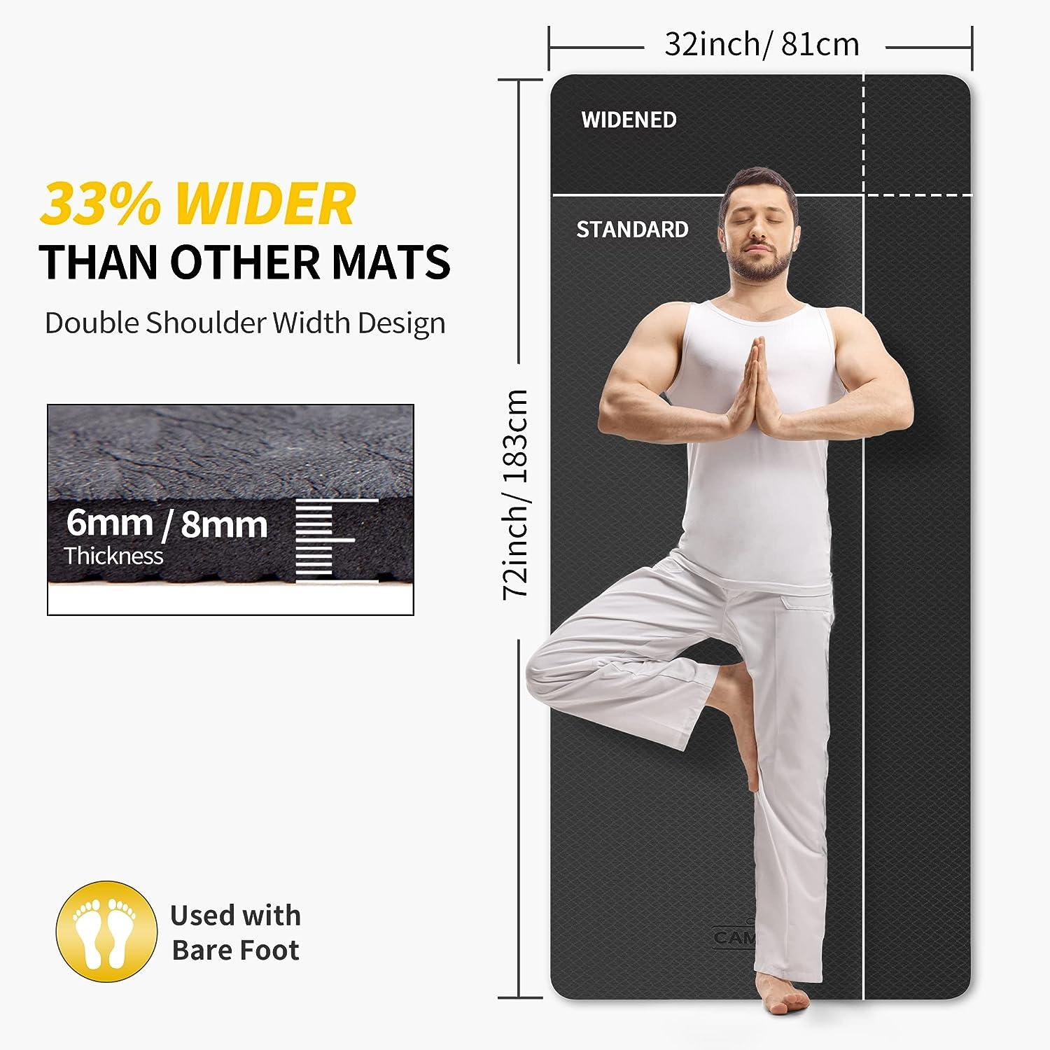CAMBIVO Large Yoga Mat (6'X 4'), Extra Wide Workout Mat for Men