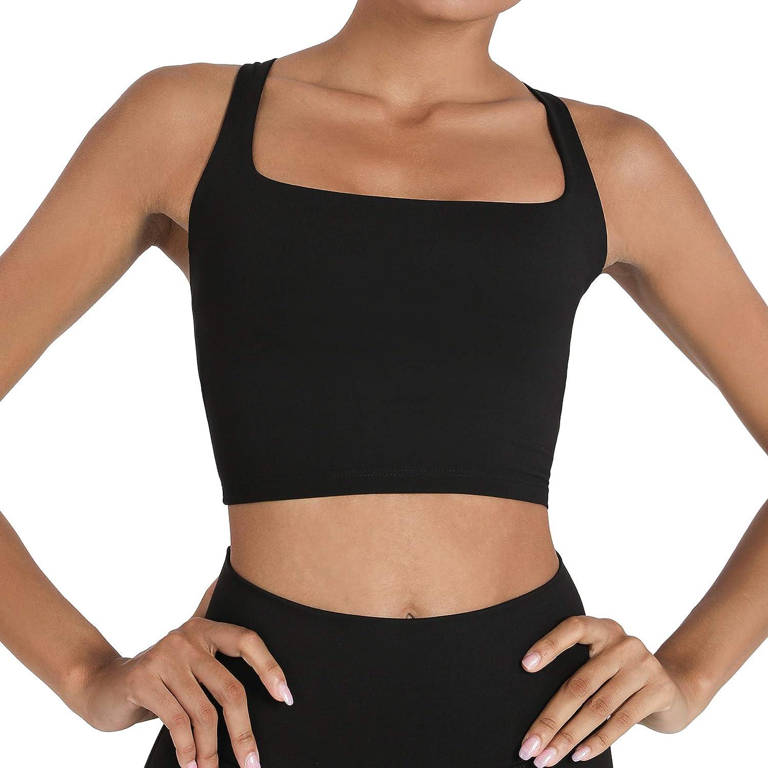 Women's Strappy Sports Bra Criss Cross Back Crop Tank Top Padded Fitness  Workout Tops Longline Yoga Bras at  Women's Clothing store