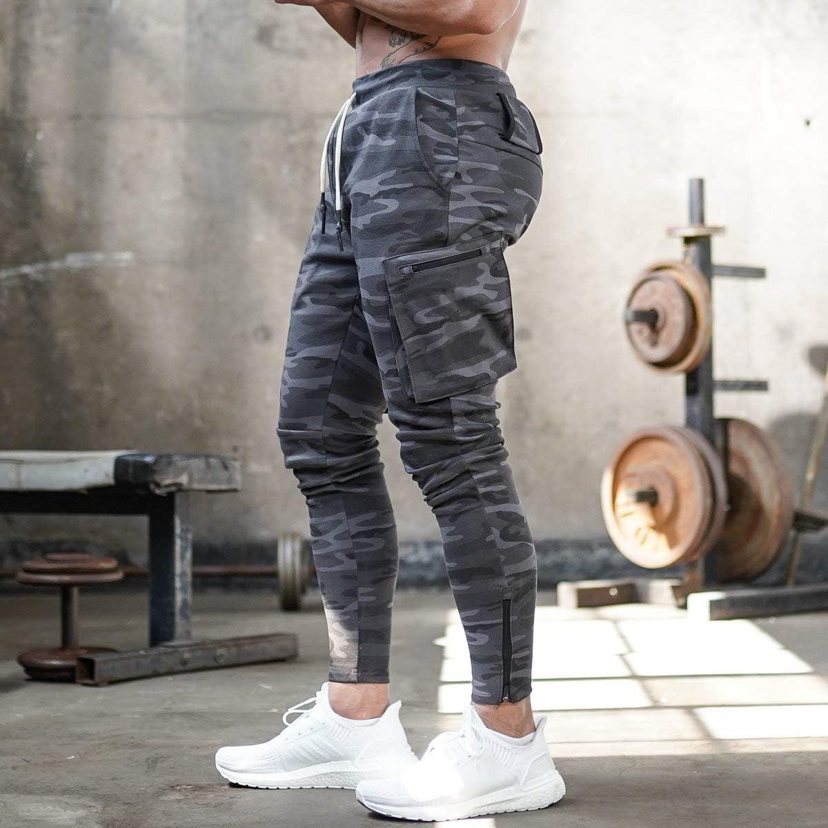 Men's Contrast Sport Pants Joggers Elastic Casual Fitness Trousers Gym  Sweatpant