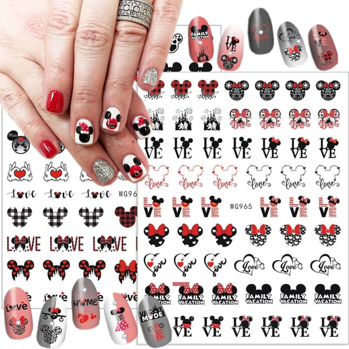 Nail Art 627 Mickey Minnie Ears #2 Outline WaterSlide Nail Decals Transfers  | eBay