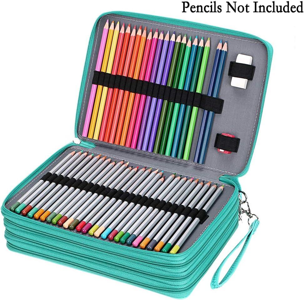BTSKY Colored Pencil Case- 120 Slots Pencil Holder Pen Bag Large