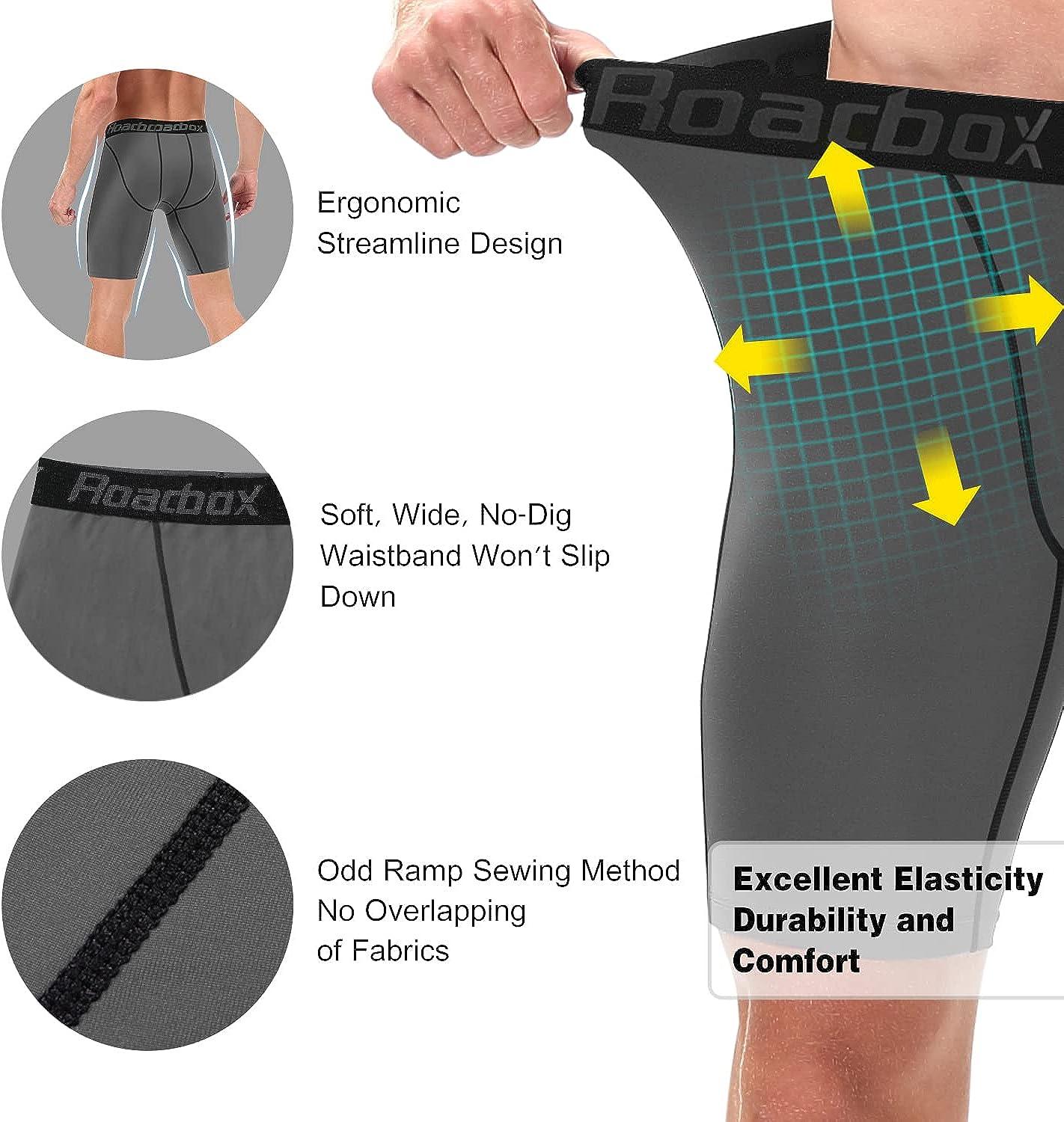 Roadbox Compression Shorts for Men 3 Pack Cool Dry Athletic