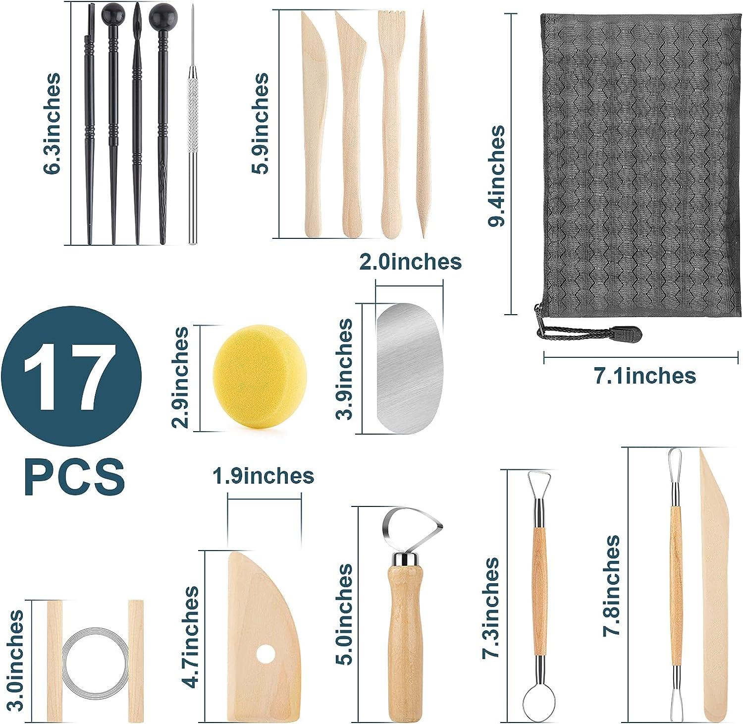 18 Pcs Pottery Tools, Ceramic Tools for Pottery, Ceramics Clay Sculpting Tools Kits, Double Sided Polymer Clay Tools, Ceramic Clay Carving Tool Set