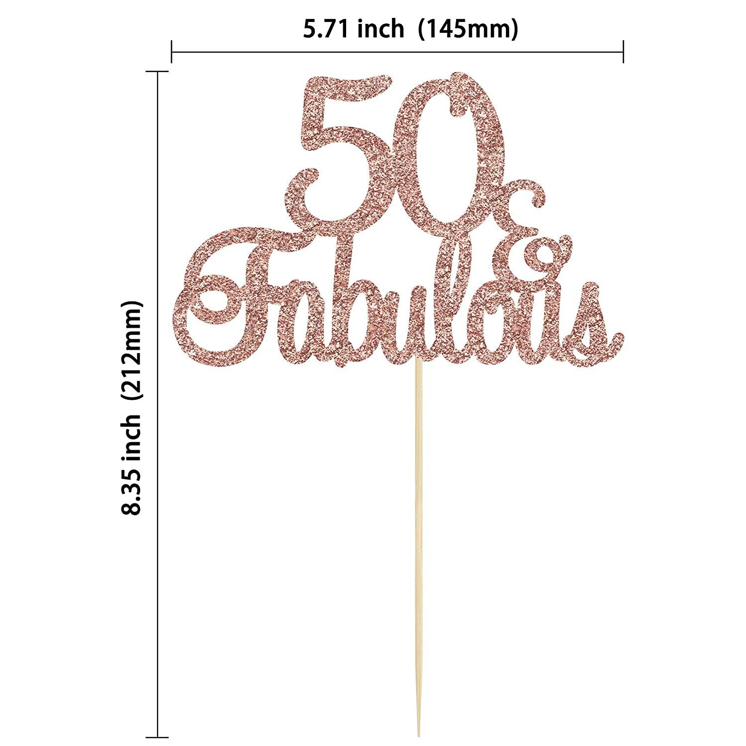 50 & Fabulous Cake Topper, 50th Birthday Party Decorations, 50th
