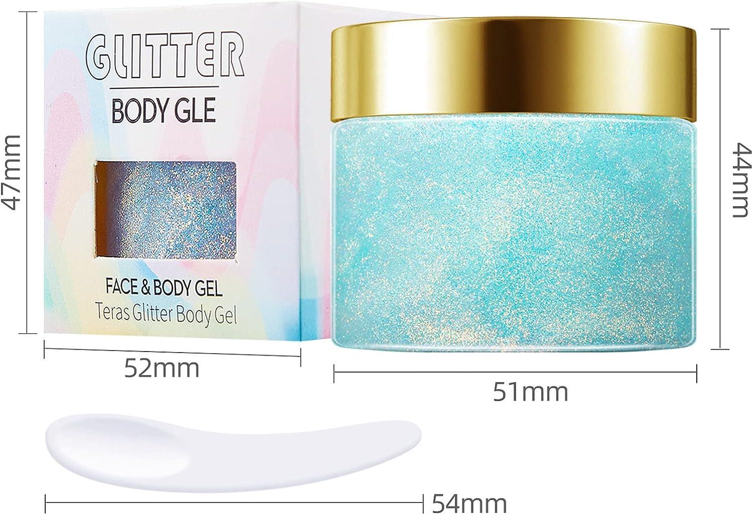  MEICOLY Navy Blue Body Glitter,Mermaid Sequins Face