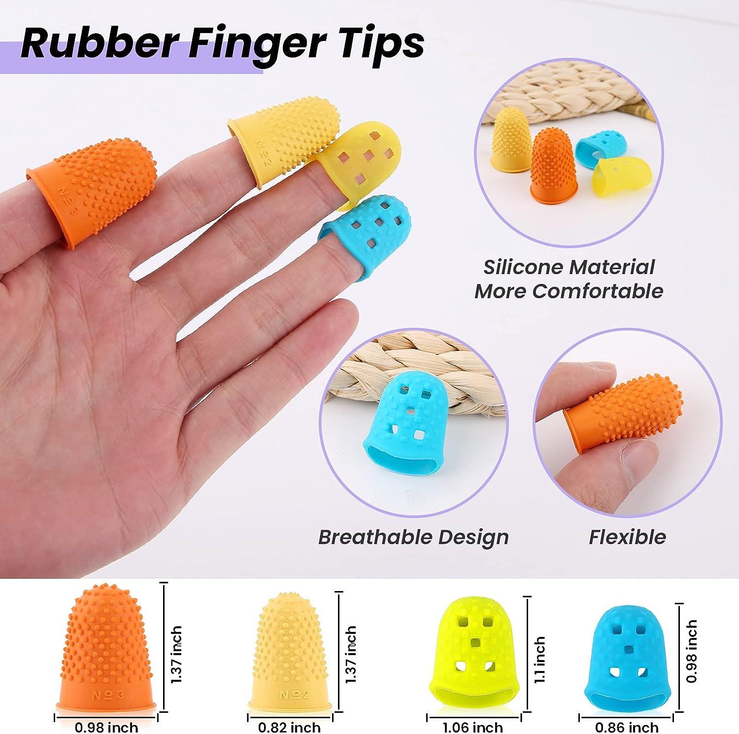 8 Pcs Sewing Thimble with Storage Box, Finger Protector, Finger Tips,  Leather Thimble, Adjustable Metal Sewing, Thimble Rings, Rubber Thimble,  Finger