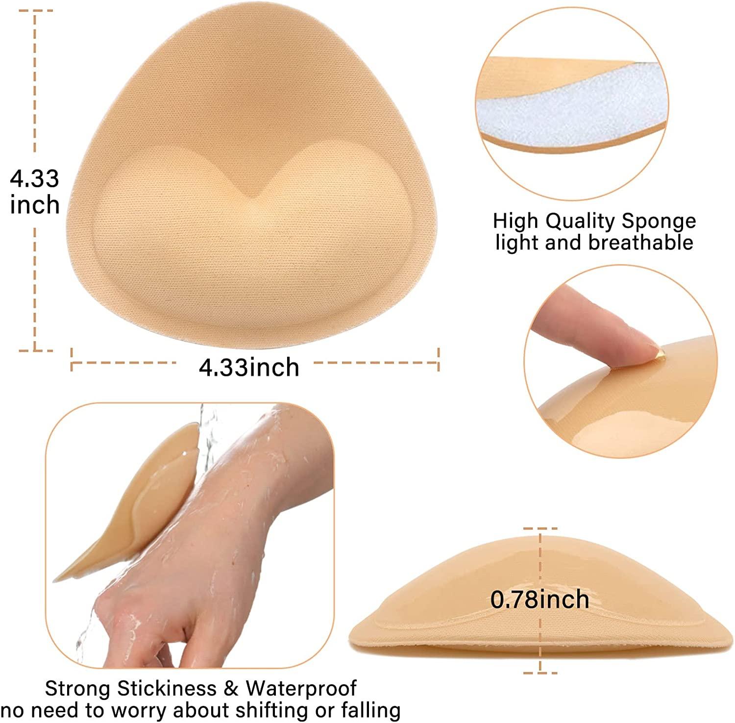 Silicone Bra Inserts Lift Breast Pads Breathable Push Up Sticky Bra Cups  for Women (3 Pairs) Heart 1 Beige +2 Black