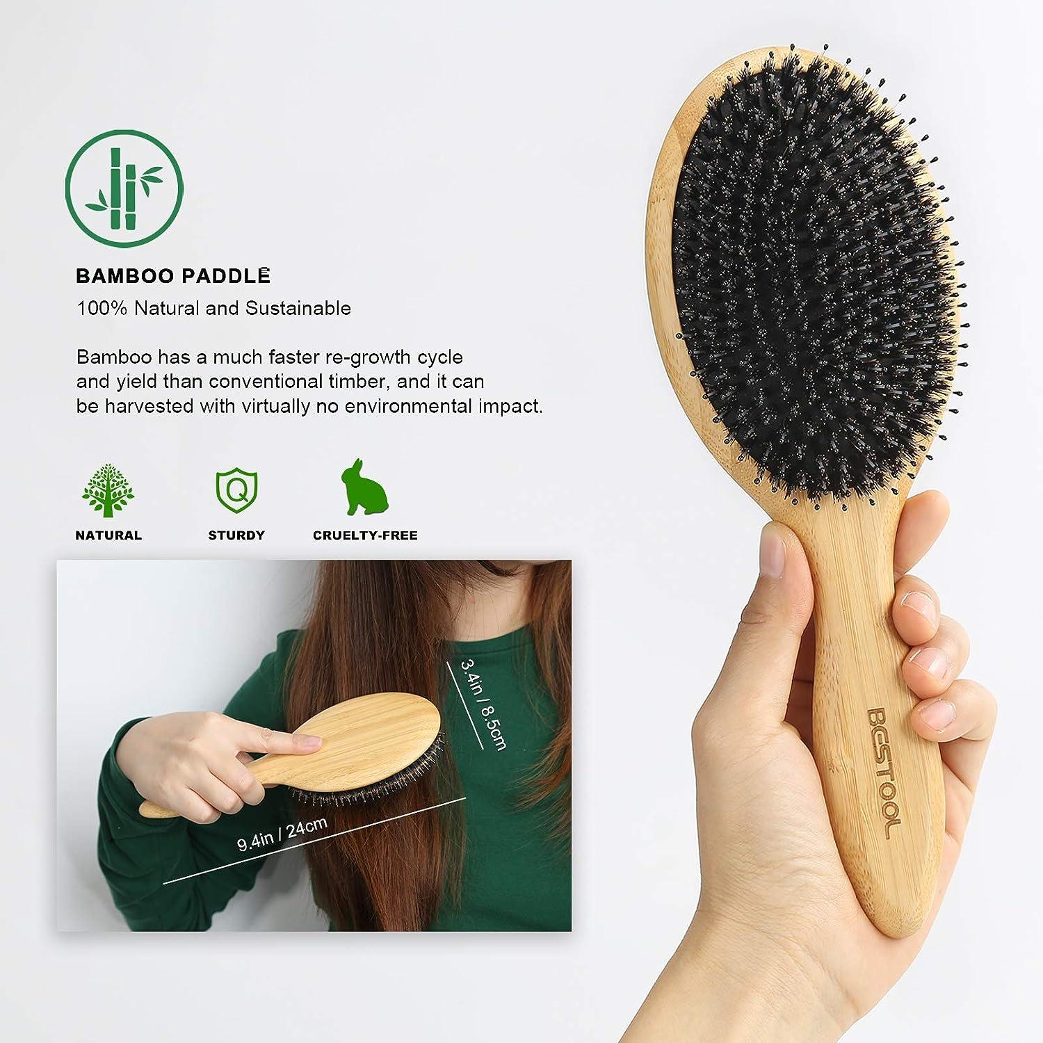 Small Mixed Bristle Paddle Brush | Adds Shine, Smoothes Hair | Ideal for  all Hair Types