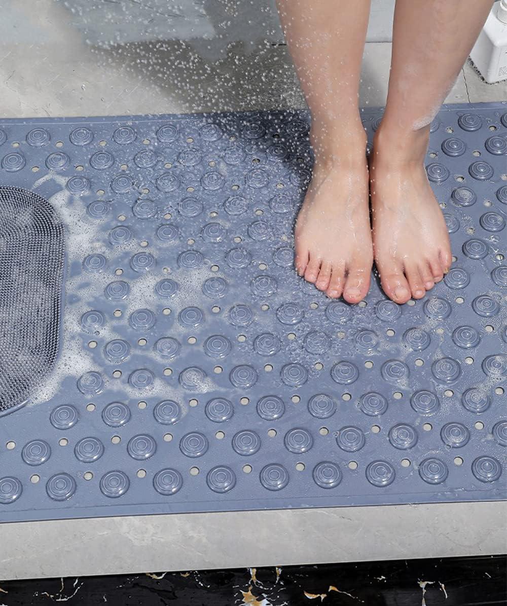 Wet Floor Non-Slip Bathroom Mat for Elderly & Kids, Bath Mats for Tub, Shower  Mat with Drain Holes Suction Cups 
