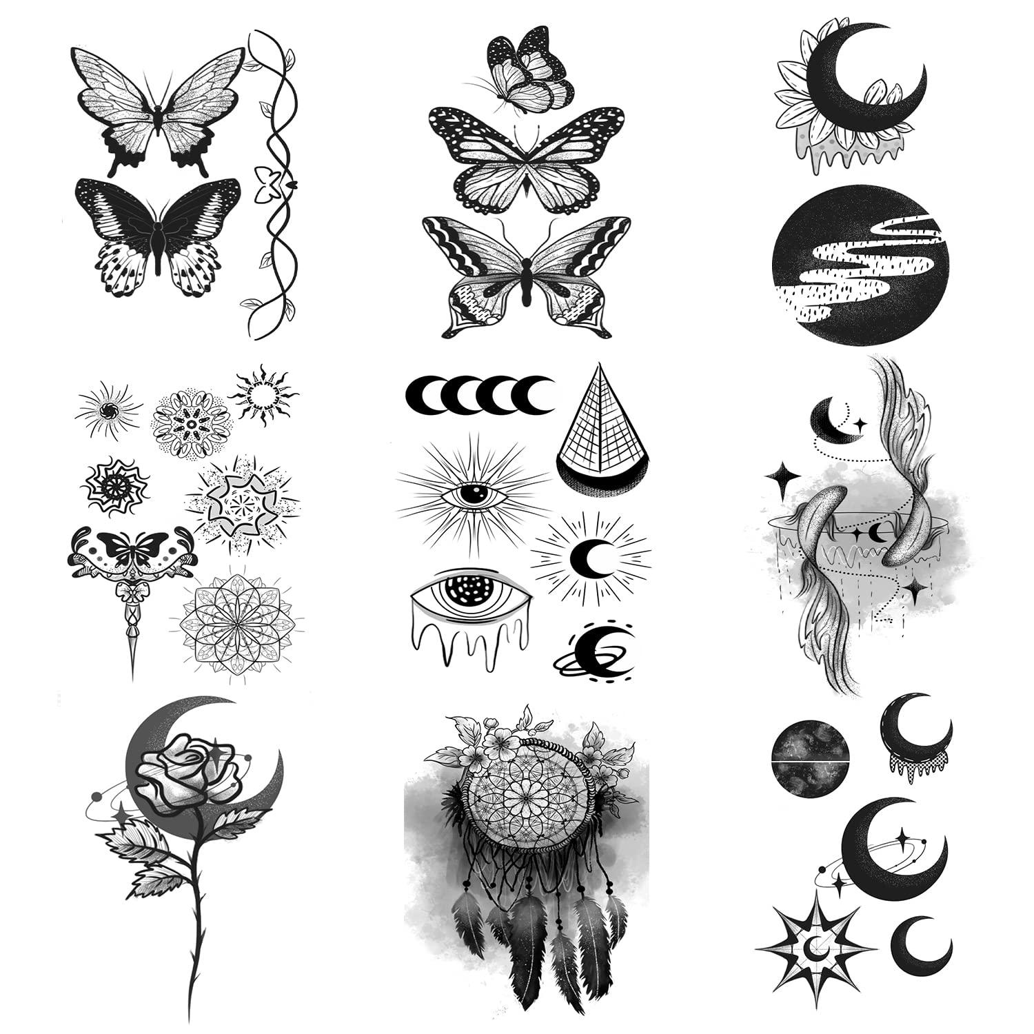 Cerlaza Temporary Tattoos for Women, 86 Styles Fake Tattoos That Look Real and Last Long for Adult, Tatuajes Temporales Women Body Art Sticker-29